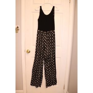 Black Pattern Jumpsuit